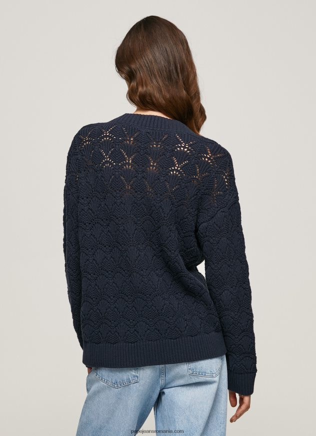 cardigan ajurat cu decolteu în V femei Pepe Jeans dulwich 6Z0R46239