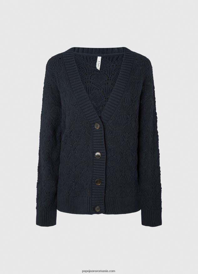 cardigan ajurat cu decolteu în V femei Pepe Jeans dulwich 6Z0R46239