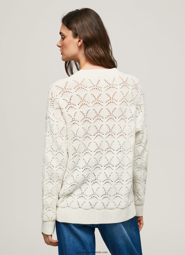 cardigan ajurat cu decolteu în V femei Pepe Jeans mousse 6Z0R46230