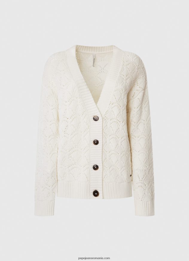 cardigan ajurat cu decolteu în V femei Pepe Jeans mousse 6Z0R46230