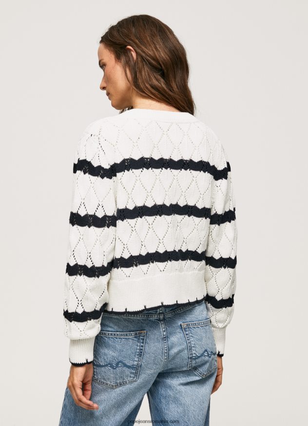 cardigan ajurat cu model în dungi femei Pepe Jeans mousse 6Z0R46252