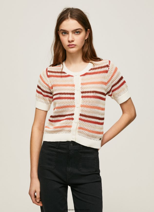 cardigan din bumbac cu imprimeu în dungi femei Pepe Jeans multi 6Z0R46235