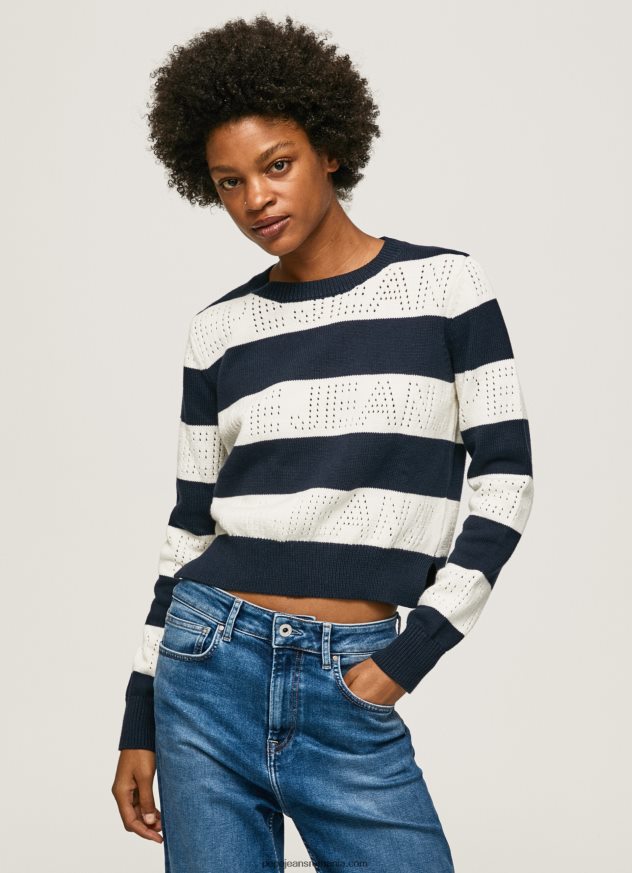 jerseu de bumbac cu imprimeu dungi femei Pepe Jeans dulwich 6Z0R46255