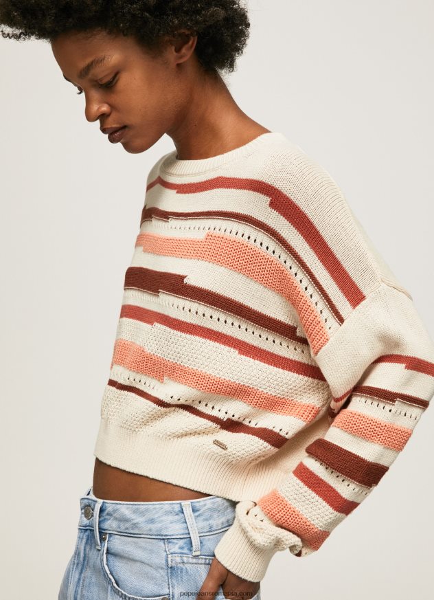 pulover din bumbac cu imprimeu în dungi femei Pepe Jeans multi 6Z0R46236