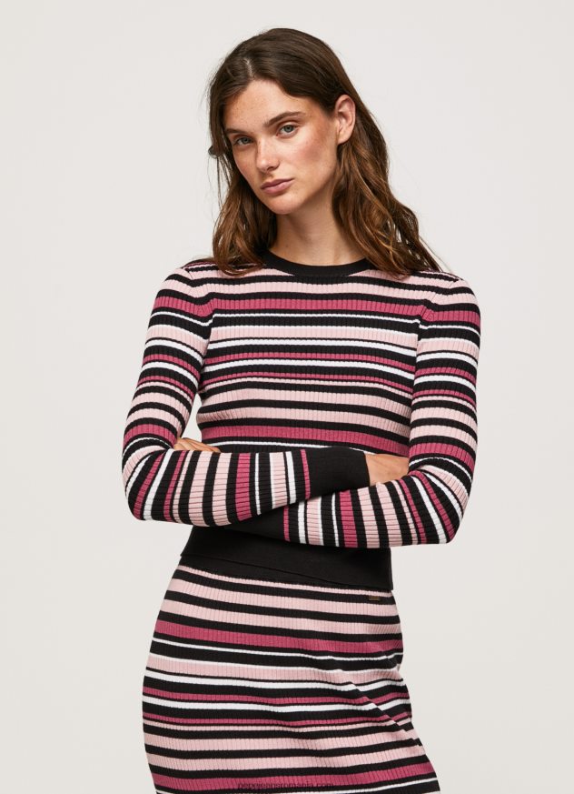 tricou cu decolteu rotund cu dungi femei Pepe Jeans multi 6Z0R46261