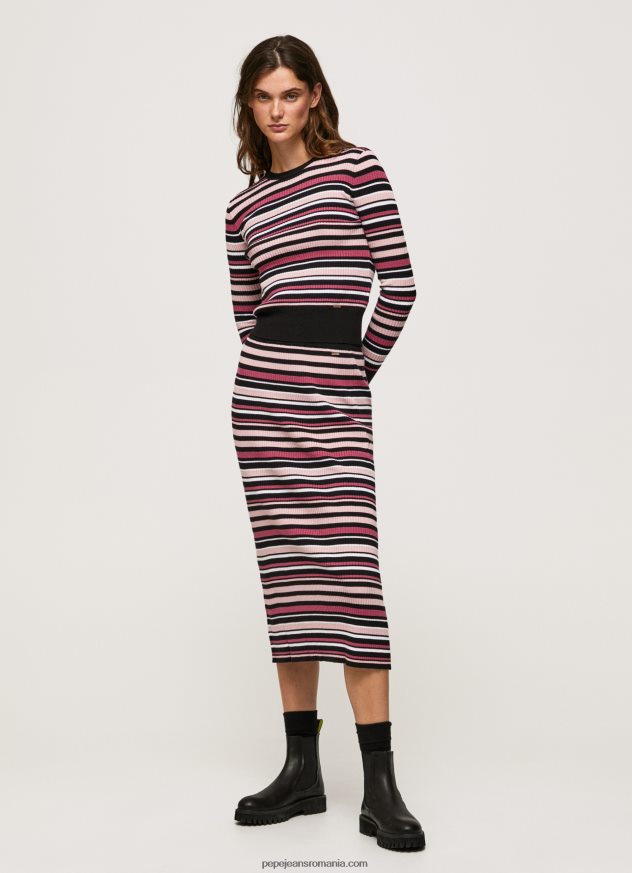 tricou cu decolteu rotund cu dungi femei Pepe Jeans multi 6Z0R46261