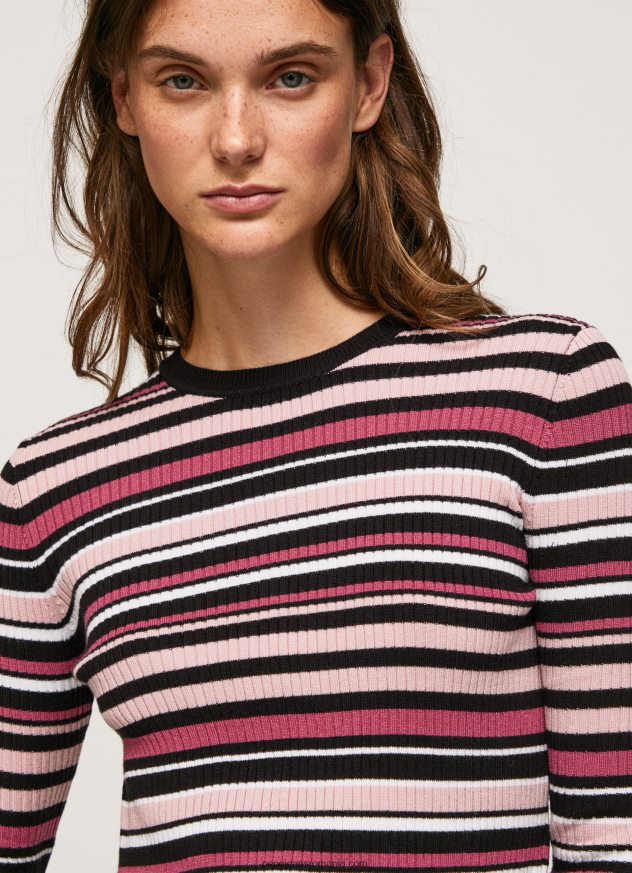 tricou cu decolteu rotund cu dungi femei Pepe Jeans multi 6Z0R46261