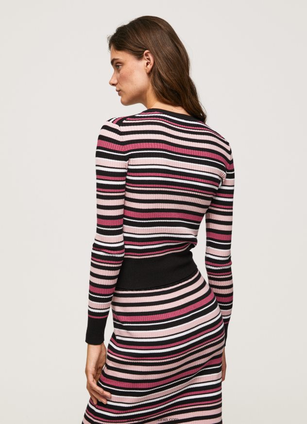 tricou cu decolteu rotund cu dungi femei Pepe Jeans multi 6Z0R46261