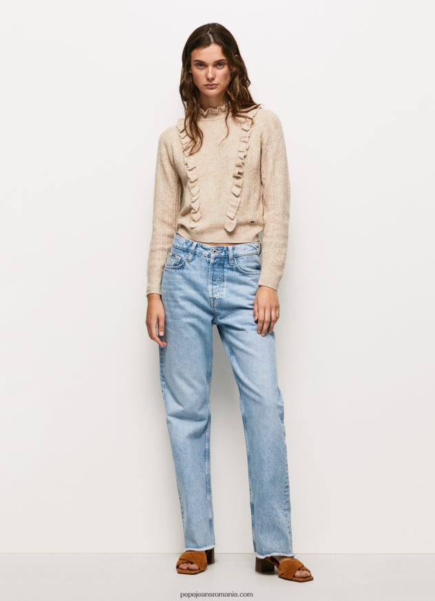 tricou cu gât Perkins femei Pepe Jeans piele de bivol 6Z0R46245