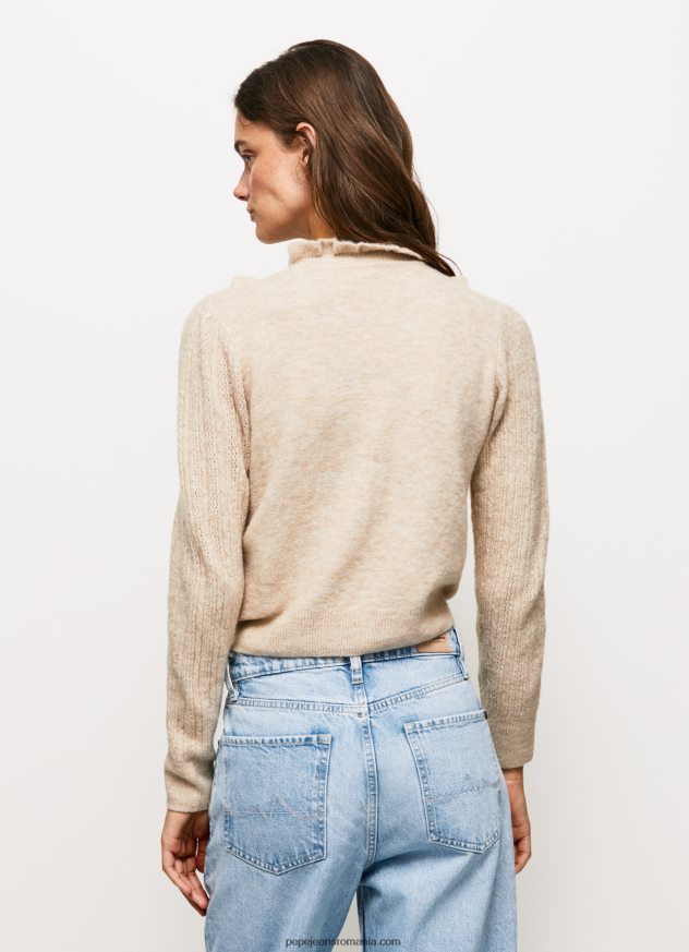 tricou cu gât Perkins femei Pepe Jeans piele de bivol 6Z0R46245