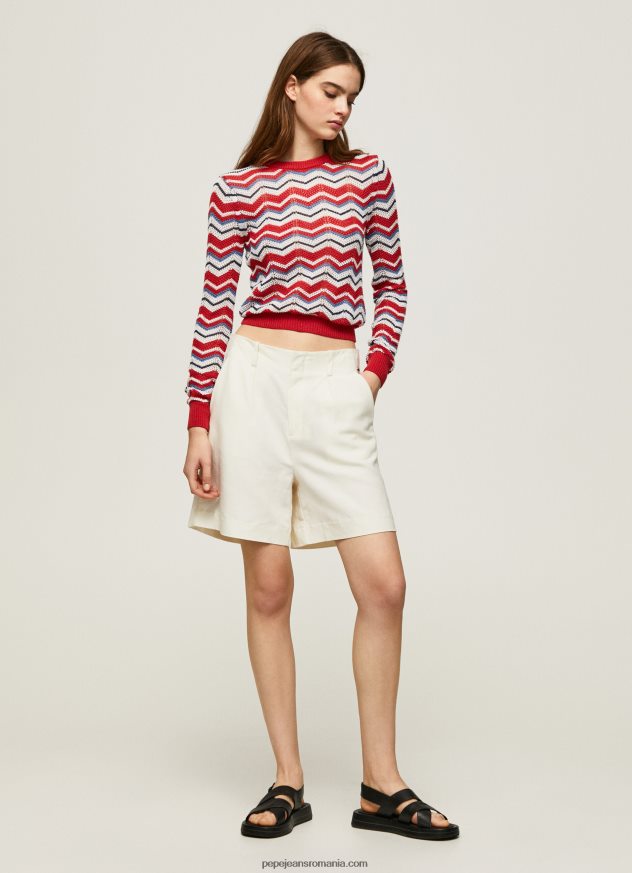 tricou cu potrivire regulată în zig-zag femei Pepe Jeans studio roșu 6Z0R46227