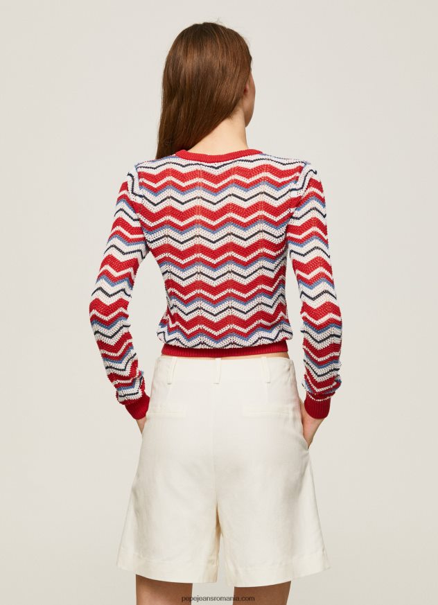 tricou cu potrivire regulată în zig-zag femei Pepe Jeans studio roșu 6Z0R46227