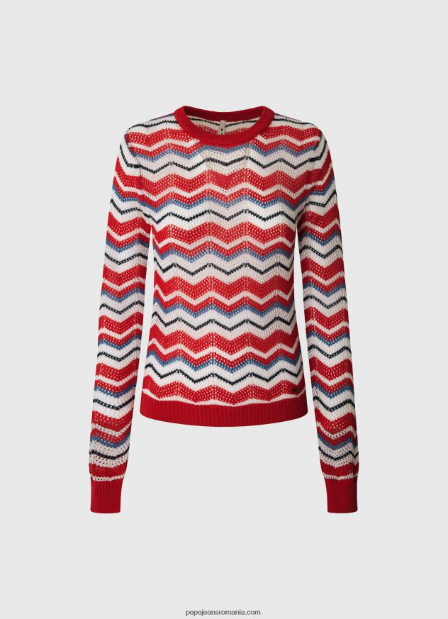 tricou cu potrivire regulată în zig-zag femei Pepe Jeans studio roșu 6Z0R46227