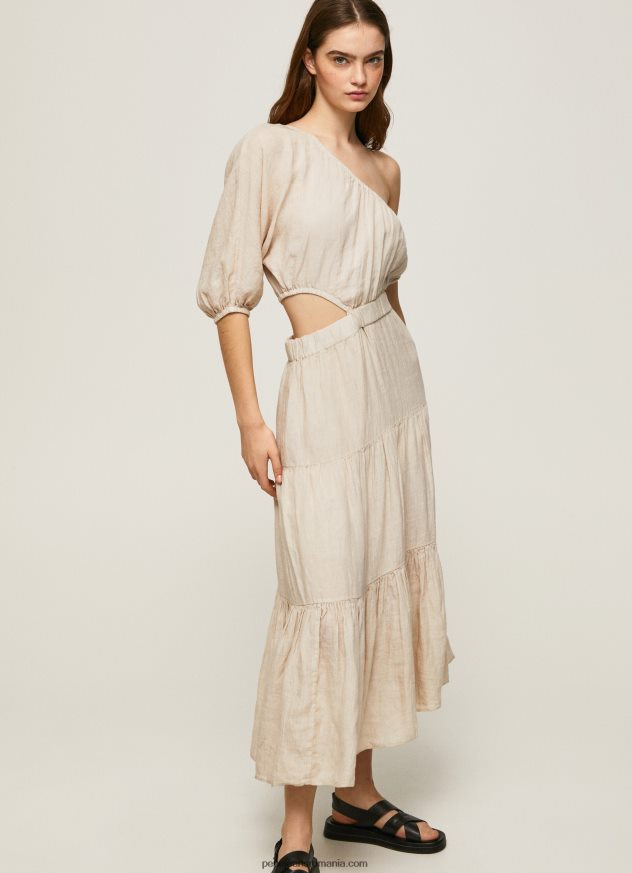 pua rochie asimetrica din in femei Pepe Jeans piatră 6Z0R46202