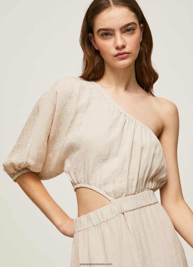pua rochie asimetrica din in femei Pepe Jeans piatră 6Z0R46202