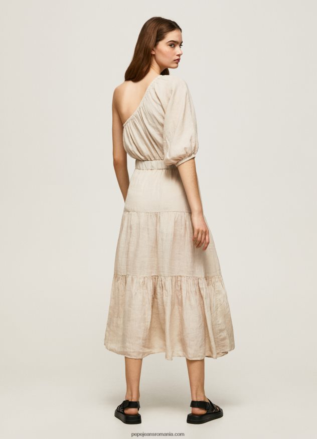 pua rochie asimetrica din in femei Pepe Jeans piatră 6Z0R46202