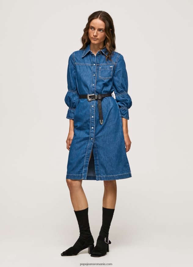 rochie cămașă scurtă din denim femei Pepe Jeans denim 6Z0R46101