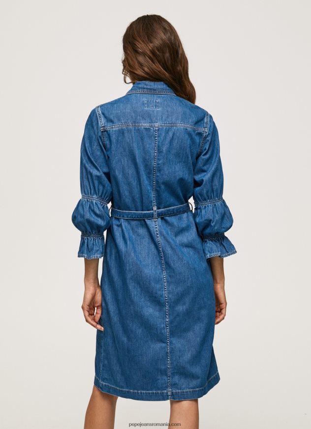 rochie cămașă scurtă din denim femei Pepe Jeans denim 6Z0R46101