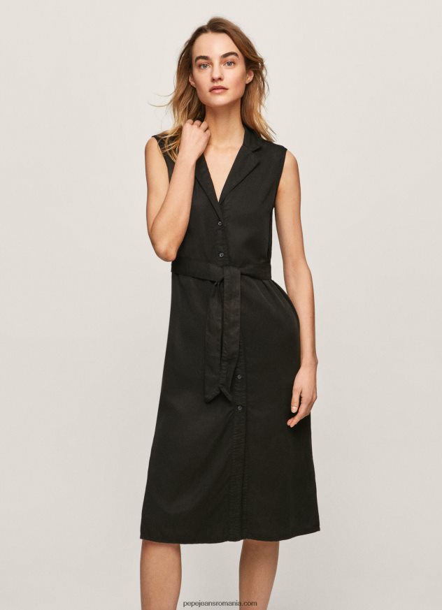 rochie cu guler cu rever femei Pepe Jeans negru 6Z0R46224
