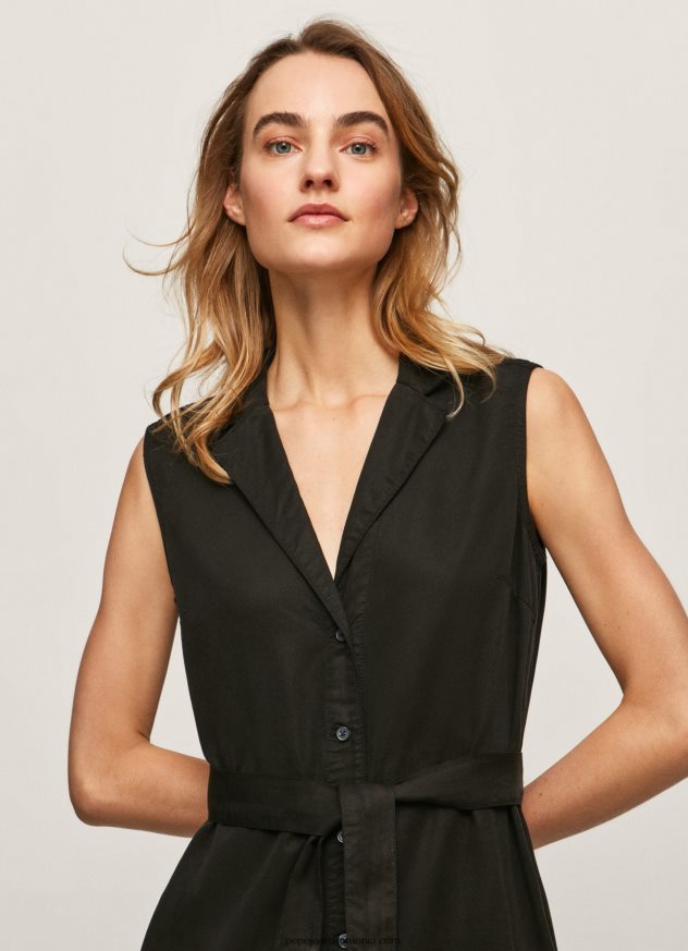 rochie cu guler cu rever femei Pepe Jeans negru 6Z0R46224