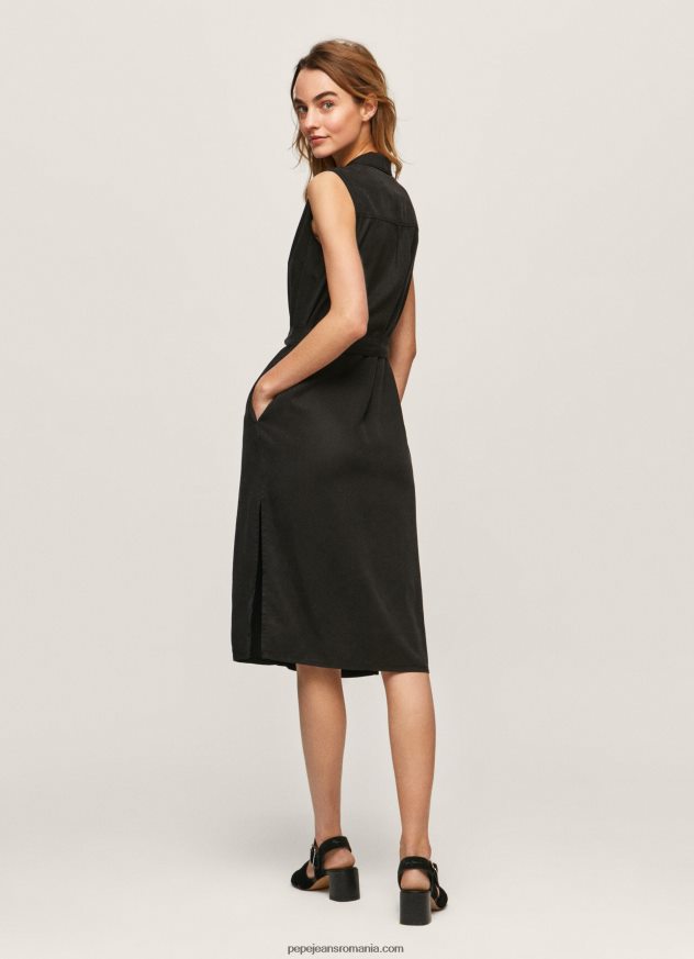 rochie cu guler cu rever femei Pepe Jeans negru 6Z0R46224