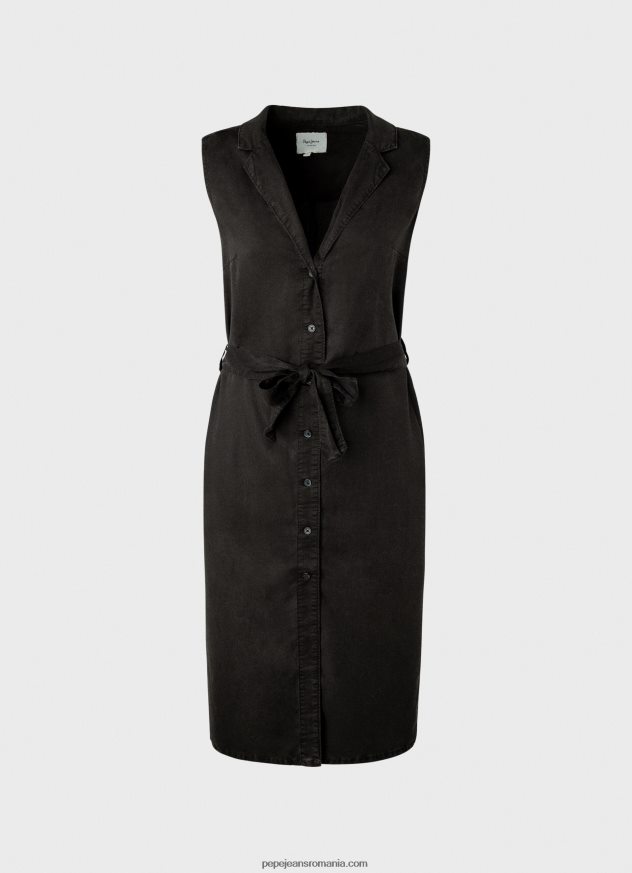 rochie cu guler cu rever femei Pepe Jeans negru 6Z0R46224