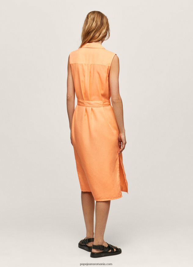 rochie cu guler cu rever femei Pepe Jeans piersică 6Z0R46212