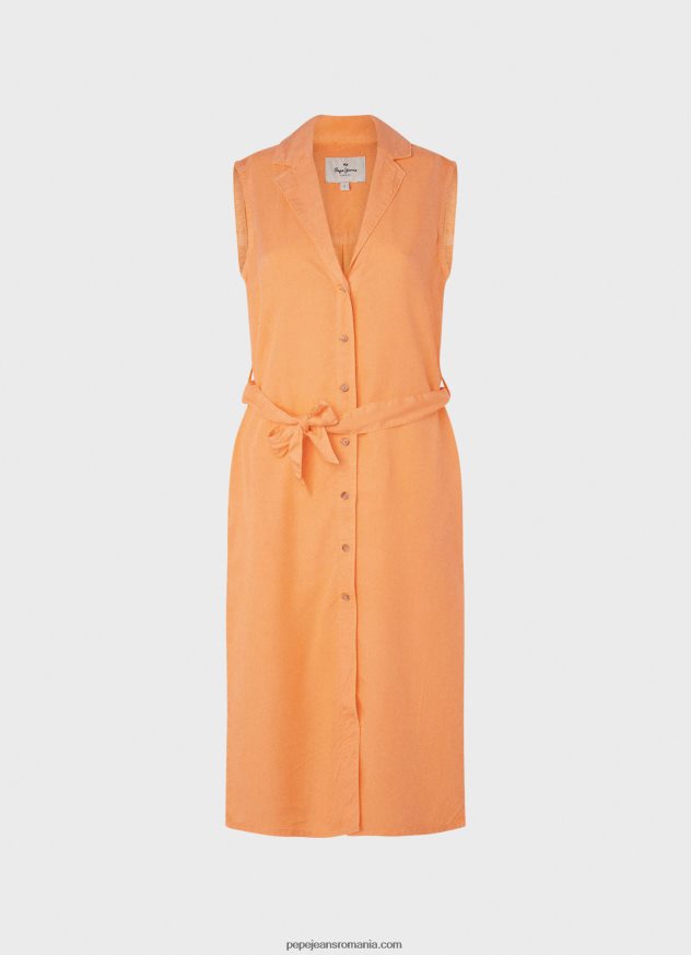 rochie cu guler cu rever femei Pepe Jeans piersică 6Z0R46212