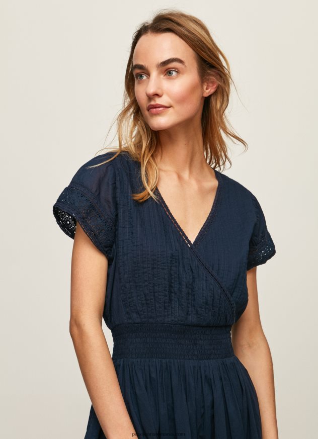 rochie din bumbac brodat poete femei Pepe Jeans dulwich 6Z0R46220