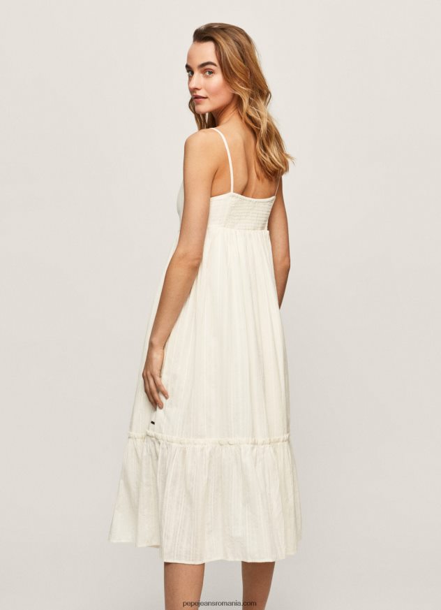 rochie dobby din bumbac prue femei Pepe Jeans alb 6Z0R46221