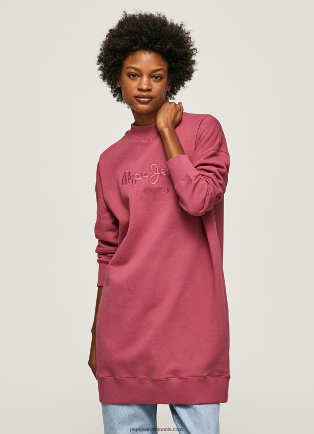 rochie jumper scurta cu logo femei Pepe Jeans fard de obraz închis 6Z0R46205