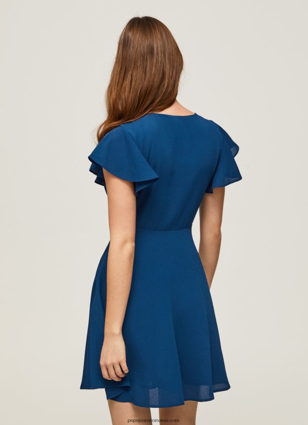 rochie patrizia cu guler incrucisat femei Pepe Jeans ocean 6Z0R46197