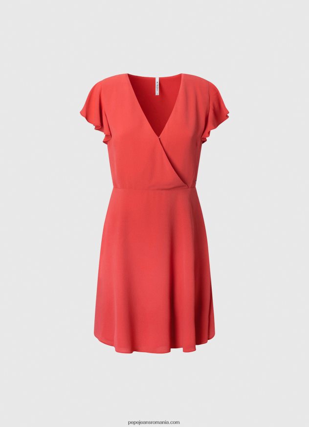 rochie patrizia cu guler incrucisat femei Pepe Jeans studio roșu 6Z0R46166