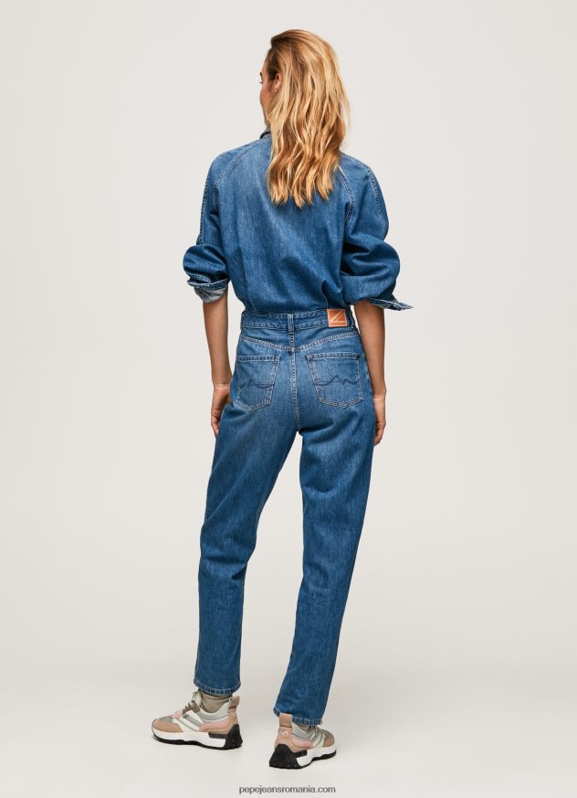 salopetă lungă din denim de bumbac femei Pepe Jeans denim 6Z0R46147