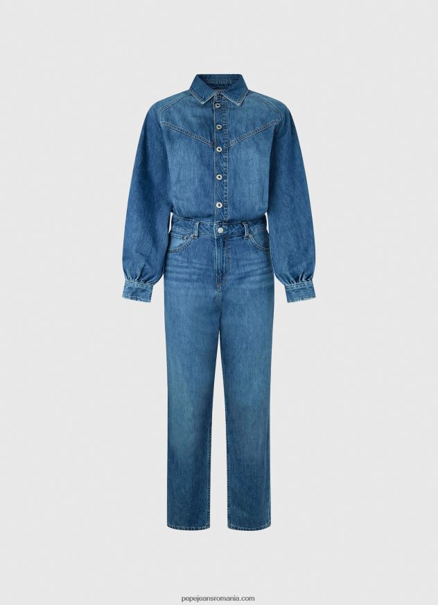 salopetă lungă din denim de bumbac femei Pepe Jeans denim 6Z0R46147