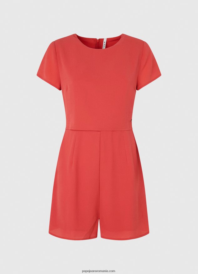 salopetă scurtă din crepon femei Pepe Jeans studio roșu 6Z0R46203