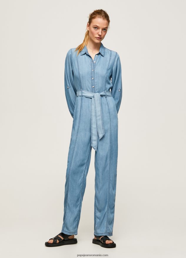 salopeta lunga cu detaliu curea femei Pepe Jeans albastru 6Z0R46192
