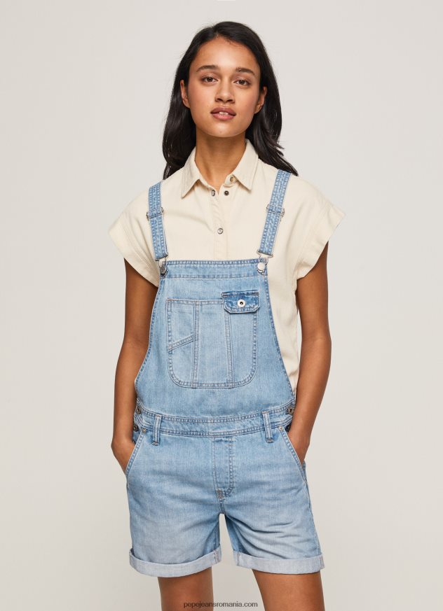 salopete scurte din denim de bumbac femei Pepe Jeans denim 6Z0R46175