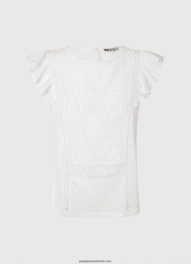 cămașă cu detalii ajurate femei Pepe Jeans alb 6Z0R46437