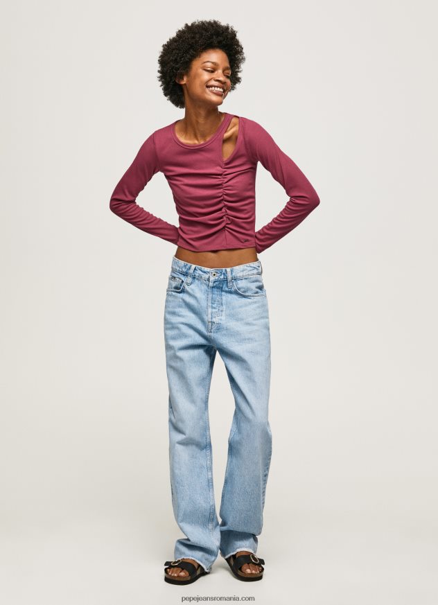 tricou asimetric cu maneca lunga femei Pepe Jeans fard de obraz închis 6Z0R46425