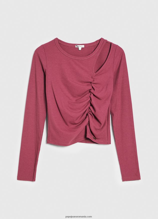 tricou asimetric cu maneca lunga femei Pepe Jeans fard de obraz închis 6Z0R46425