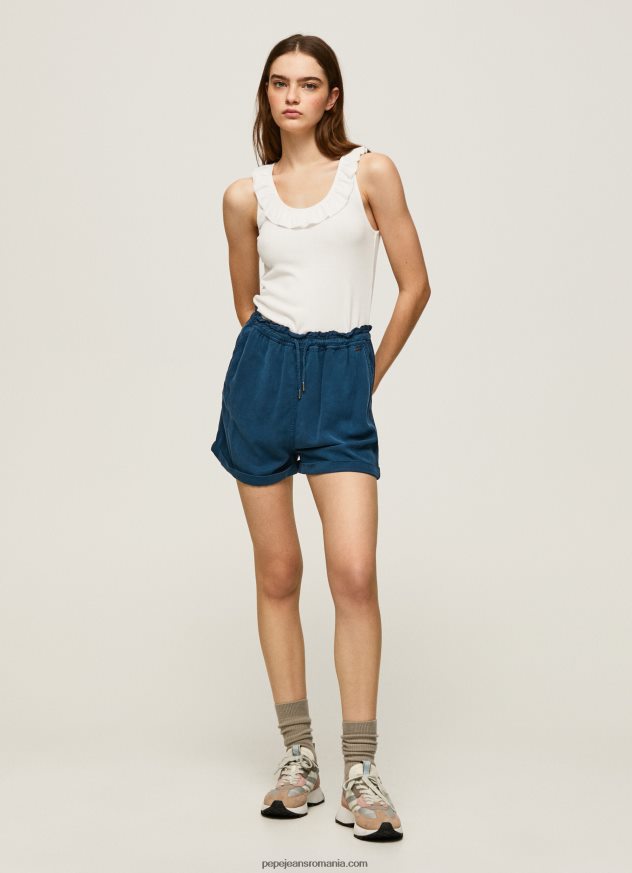 tricou cu decolteu cu volane femei Pepe Jeans alb 6Z0R46390