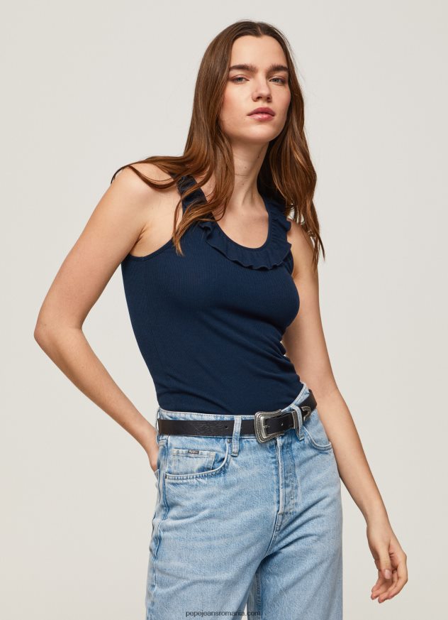 tricou cu decolteu cu volane femei Pepe Jeans dulwich 6Z0R46441