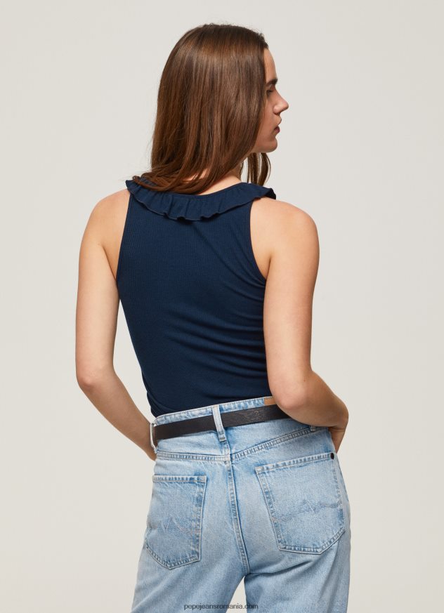 tricou cu decolteu cu volane femei Pepe Jeans dulwich 6Z0R46441