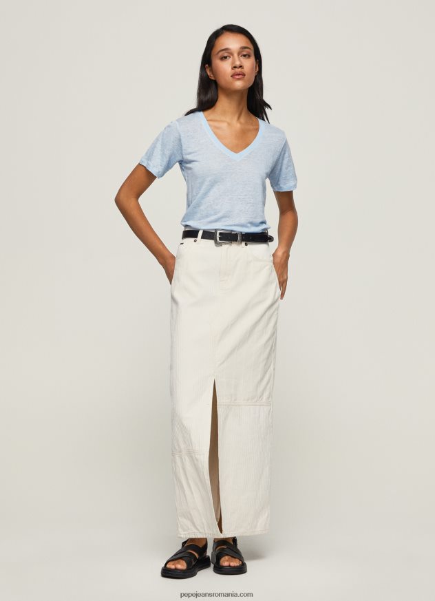 tricou cu decolteu în V din in femei Pepe Jeans dafin 6Z0R46466