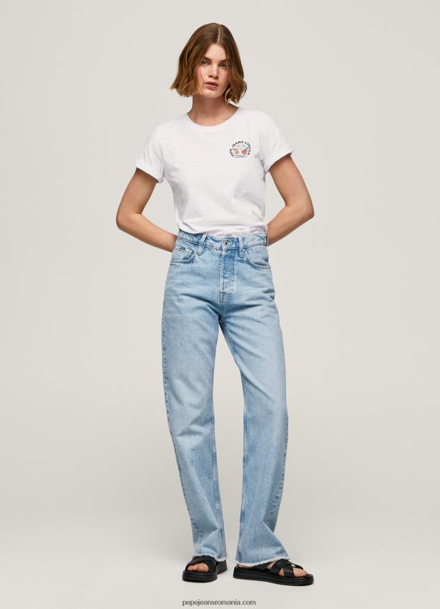 tricou cu imprimeu cu logo femei Pepe Jeans alb 6Z0R46381