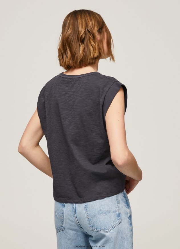 tricou cu imprimeu foto femei Pepe Jeans negru spalat 6Z0R46388