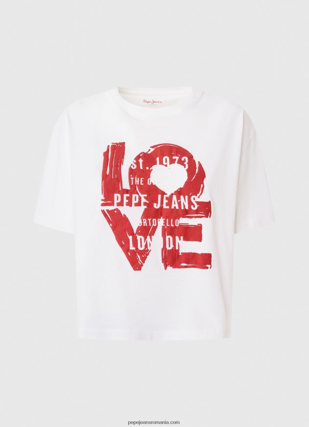 tricou cu imprimeu logo love femei Pepe Jeans alb 6Z0R46396