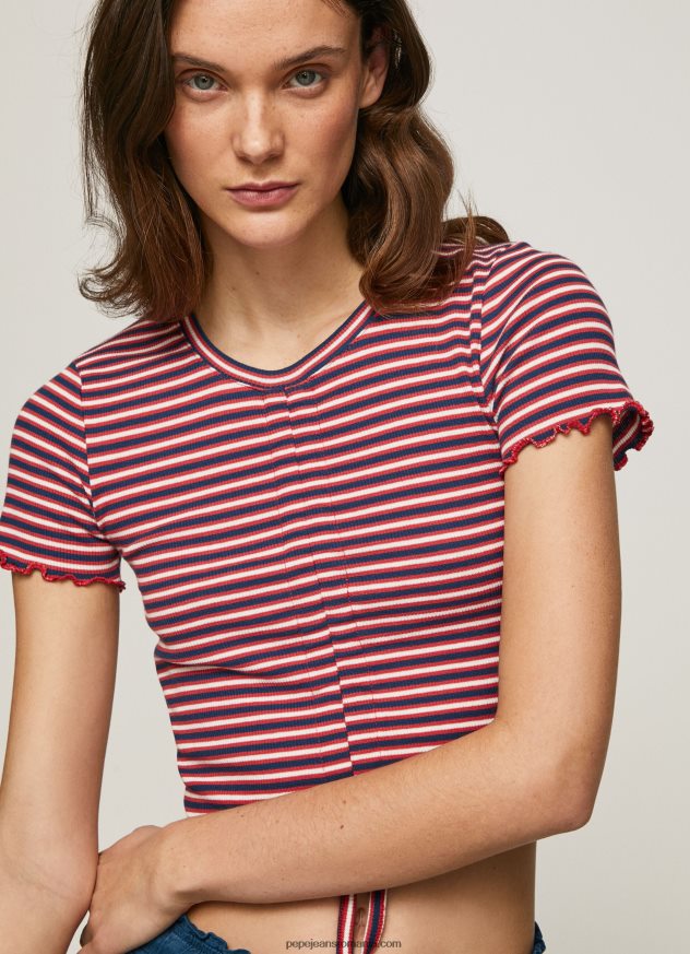 tricou cu imprimeu în dungi femei Pepe Jeans multi 6Z0R46442