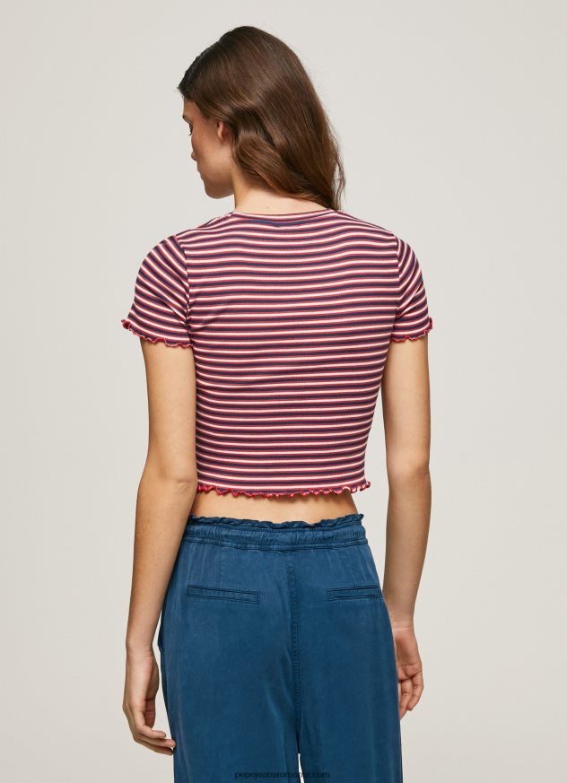 tricou cu imprimeu în dungi femei Pepe Jeans multi 6Z0R46442